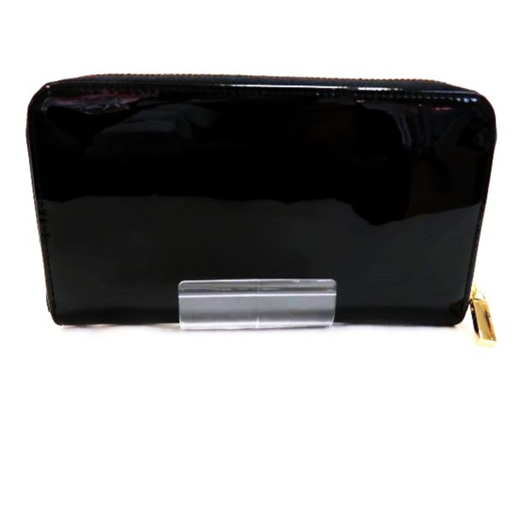 TORY BURCH Black Patent Leather Round Zipper Wallet Long Unisex - Picture 9 of 9
